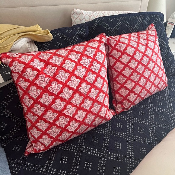 Roller Rabbit Red Jemina Decorative Pillows - Picture 2 of 2